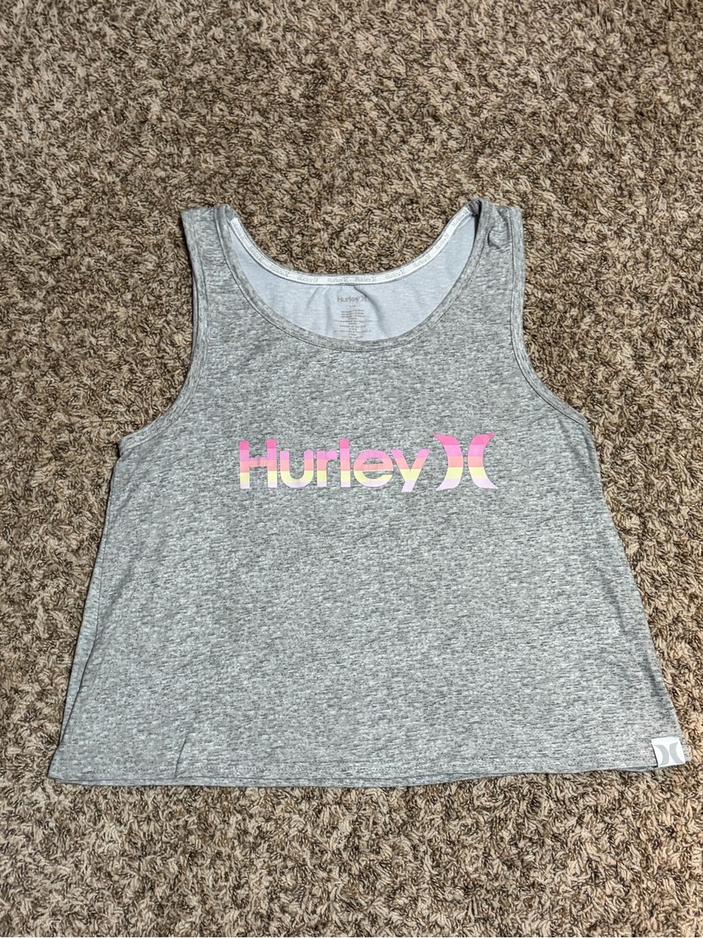 Hurley Light Gray Tank Top with Subtle Gray Logo